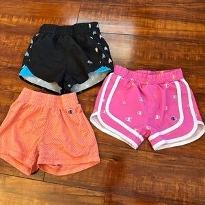 Champion Kids' Black, Pink, and Orange Shorts Trio